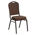 Flash Furniture Hercules Crown Back Stacking Chair, Brown Fabric, 2.5 Seat, Copper Vein Frame,