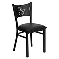 Flash Furniture Hercules Series Coffee Back Metal Restaurant Chair, Black w/Black Vinyl