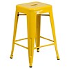 Flash Furniture Industrial Metal Restaurant Counter Height Stool, Yellow (CH3132024YL)