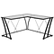 Flash Furniture 79 Glass L-Shape Computer Desk, Clear/Black (NANWK096)