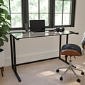 Flash Furniture 47 Glass Glass Computer Desks Clear/Black (NANWK055)