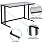 Flash Furniture 47"W Glass Computer Desk, Clear/Black (NANWK055)