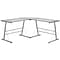 Flash Furniture 84 Glass L-Shape Computer Desk, Clear/Silver (NANCD22181)