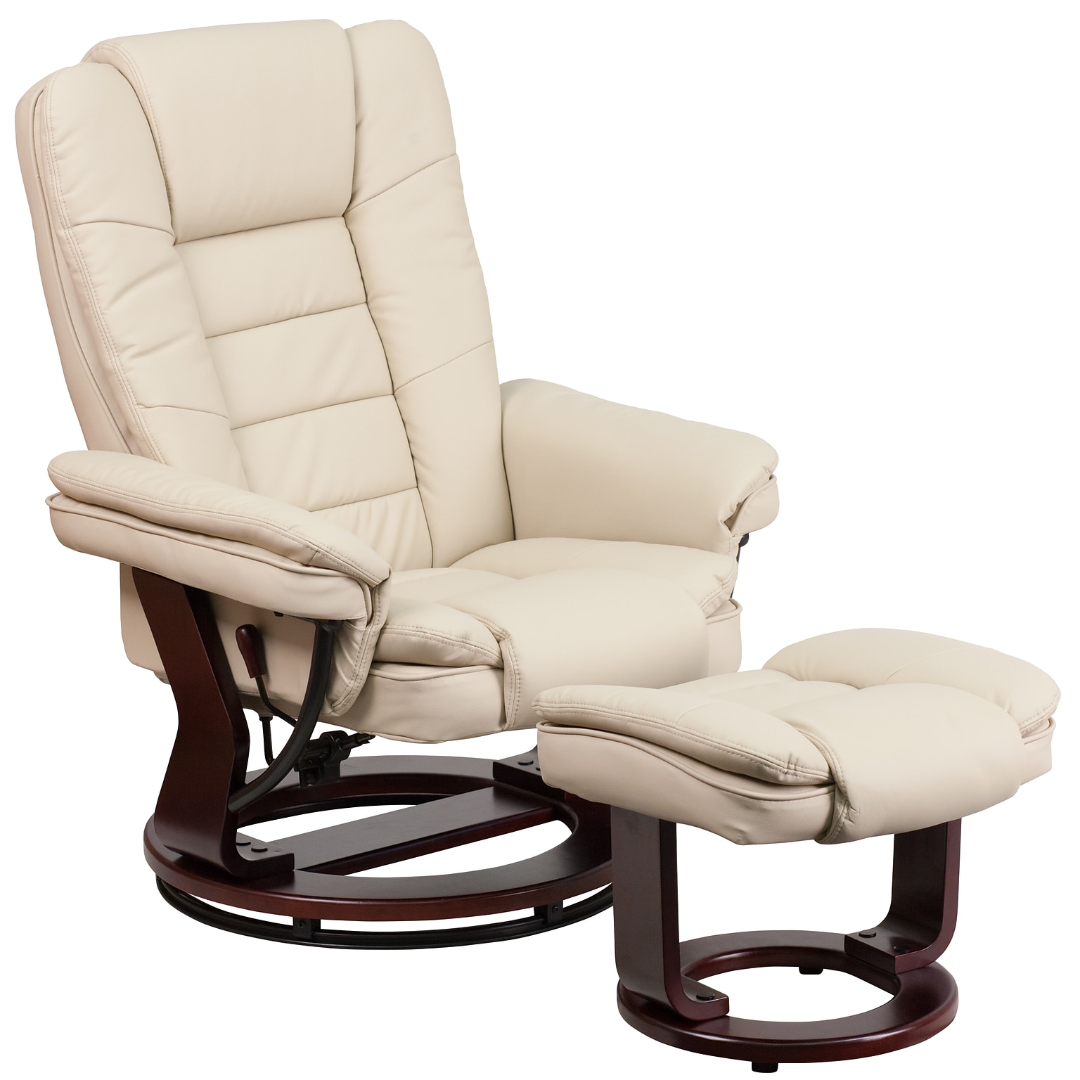 Flash Furniture LeatherSoft Recliner and Ottoman Set Beige (BT7818BGE)