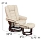 Flash Furniture LeatherSoft Recliner and Ottoman Set Beige (BT7818BGE)