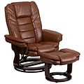 Flash Furniture LeatherSoft Recliner and Ottoman Set Brown Vintage (BT7818VIN)