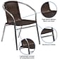 Flash Furniture Lila Contemporary Aluminum/Rattan Dining Chair, Dark Brown (TLH020)