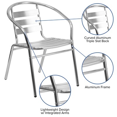 Flash Furniture Lila Contemporary Aluminum Dining Chair, Gray (TLH017B)