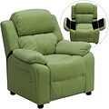Flash Furniture Deluxe Contemporary Heavily Padded Microfiber Kids Recliner W/Storage Arms, Avocado