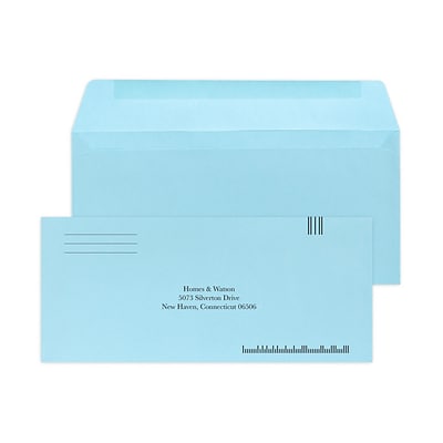 Custom #9 Barcode Standard Envelopes, 3 7/8 x 8 7/8, 24# Blue Wove, 1 Standard Ink, 250 / Pack