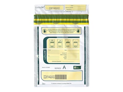 SafeLOK Series A Deposit Bag, White, 100/Pack (585089)