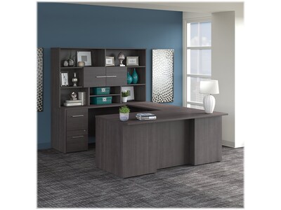 Bush Business Furniture Office 500 72"W U Shaped Executive Desk with Drawers and Hutch, Storm Gray (OF5003SGSU)