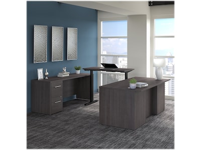 Bush Business Furniture Office 500 72W Adjustable U-Shaped Executive Desk with Drawers, Storm Gray