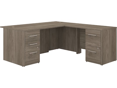 Bush Business Furniture Office 500 72W L Shaped Executive Desk with Drawers, Modern Hickory (OF5004