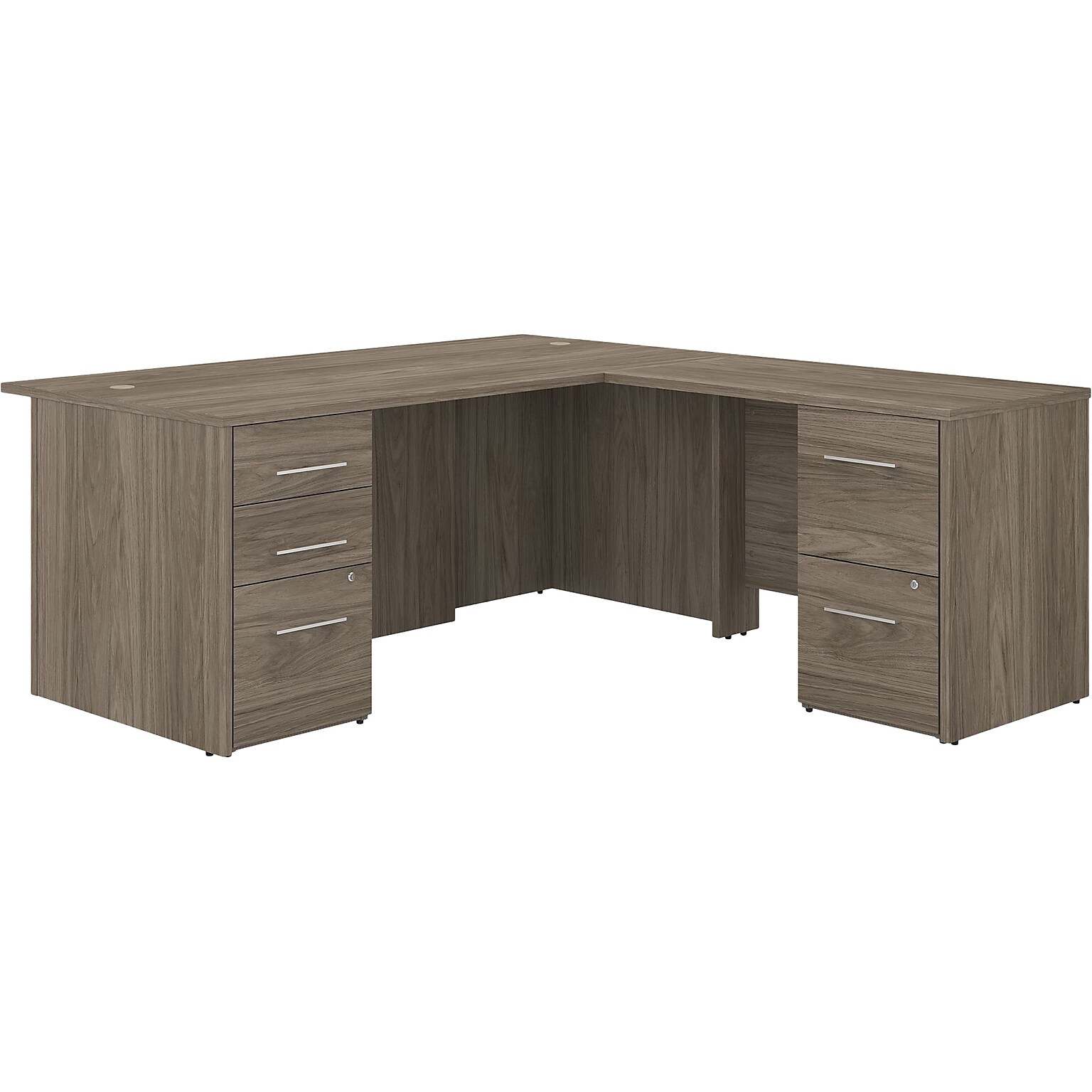 Bush Business Furniture Office 500 72W L Shaped Executive Desk with Drawers, Modern Hickory (OF5004MHSU)