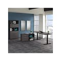 Bush Business Furniture Office 500 72W Adjustable Desk with Storage and Bookcase, Storm Gray (OF500