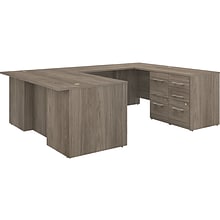 Bush Business Furniture Office 500 72W U Shaped Executive Desk with Drawers, Modern Hickory (OF5002