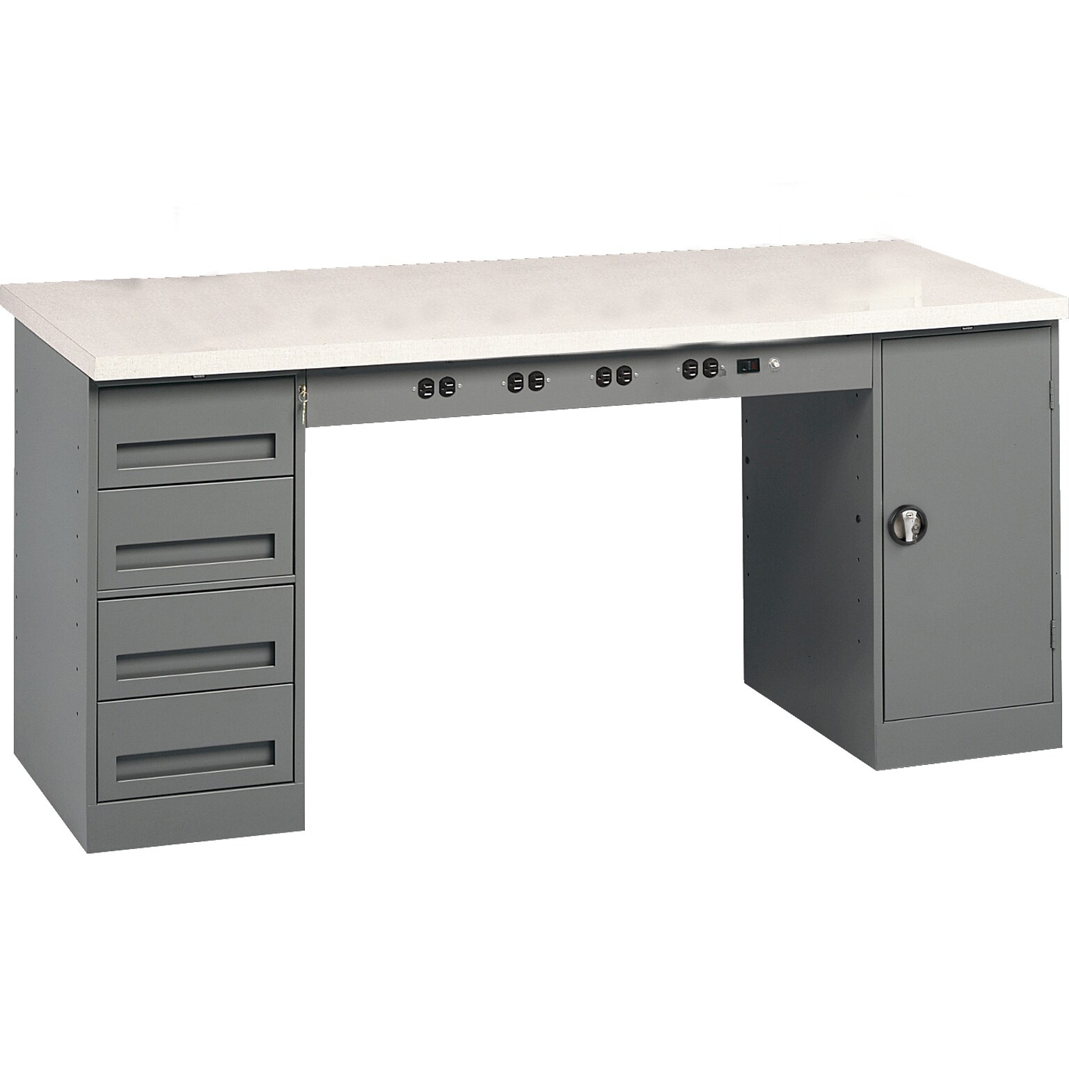 Tennsco Electronic 72 Workstation Table, Medium Gray (EMB-2-3072P-MGY)