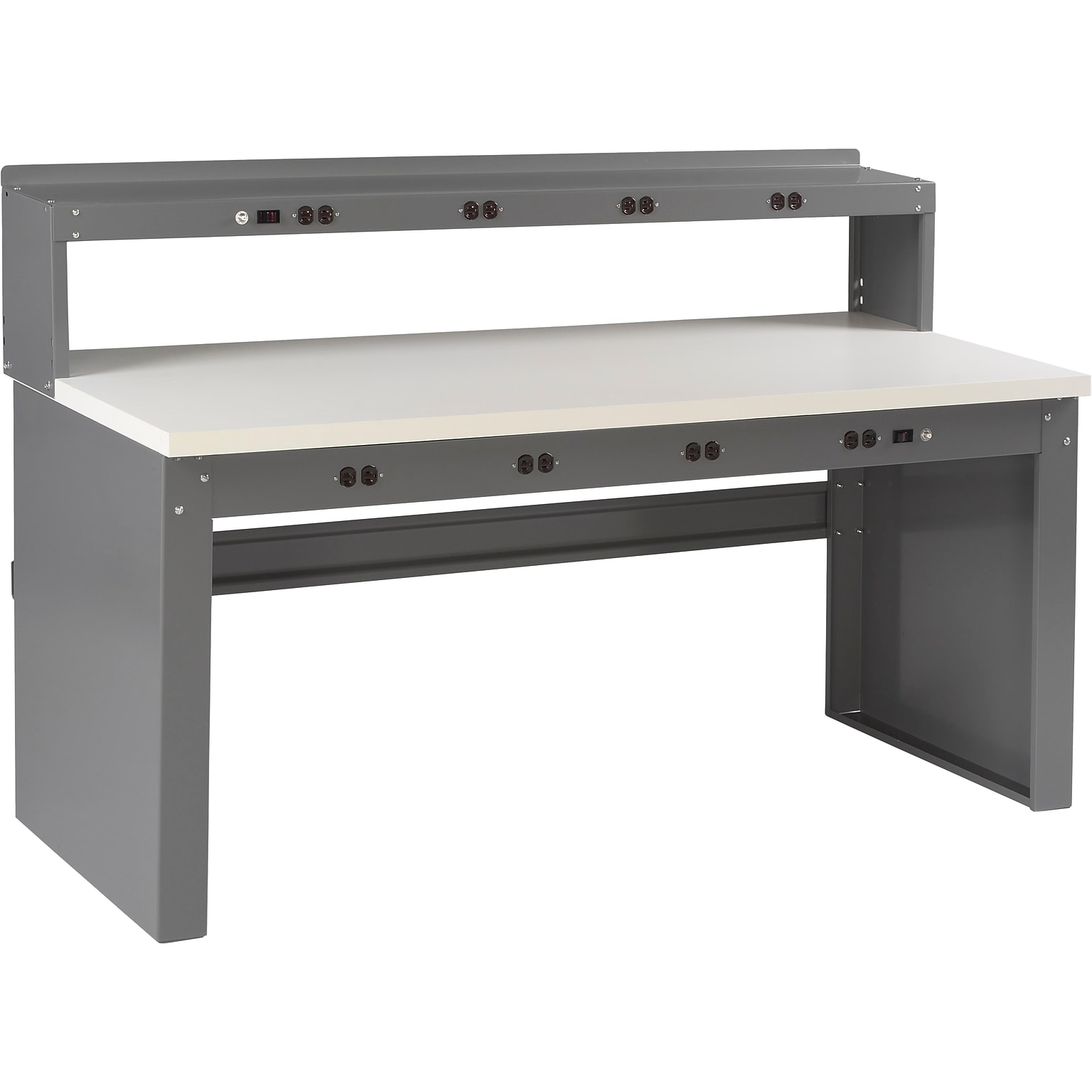 Tennsco Electronic 72 Workstation Table, Medium Gray (EB-2-3072P-MGY)