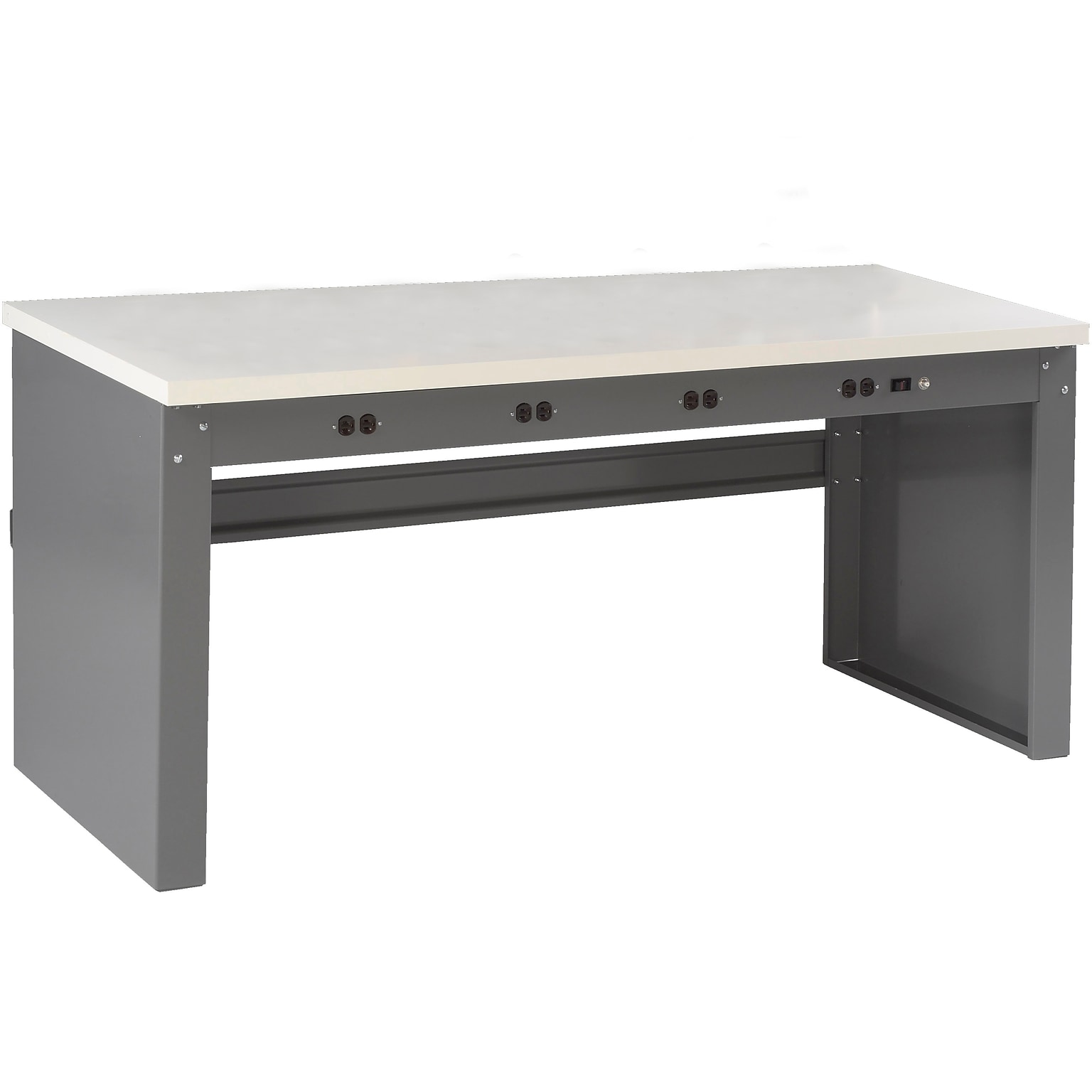 Tennsco Electronic 72 Workstation Table, Medium Gray (EB-1-3672P-MGY)