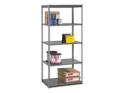 Tennsco Z-Line Starter 5-Shelf Steel Unit, 48, Medium Gray (ZM7-4812S-5D-MGY)