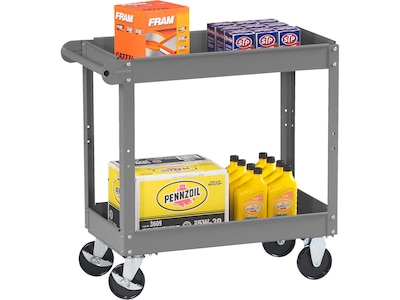 Tennsco 2-Shelf Steel Cart, Medium Gray (SC-1630)
