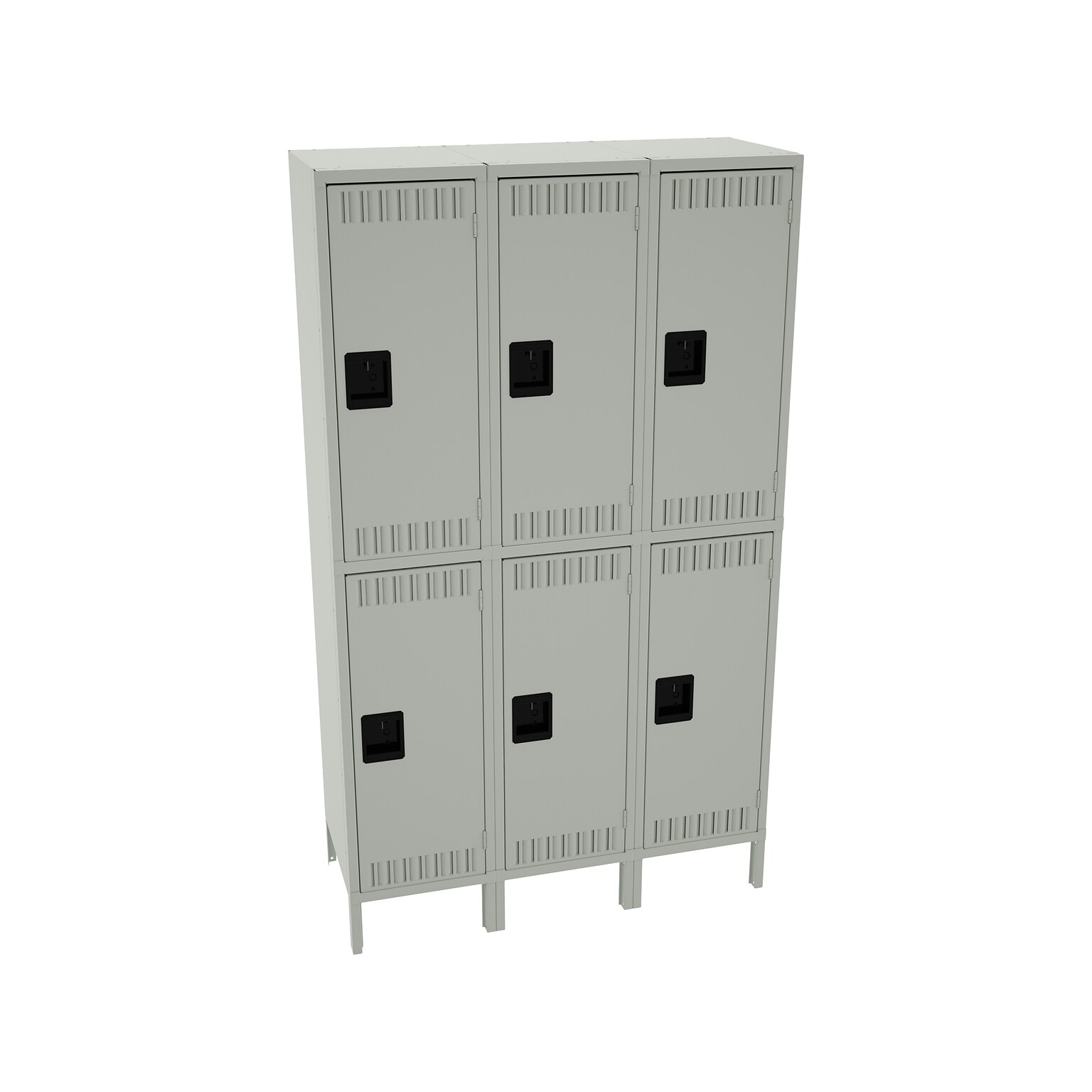 Tennsco 78 2-Tier Three Wide Light Gray Storage Locker (DTS-151836-3-LGY)