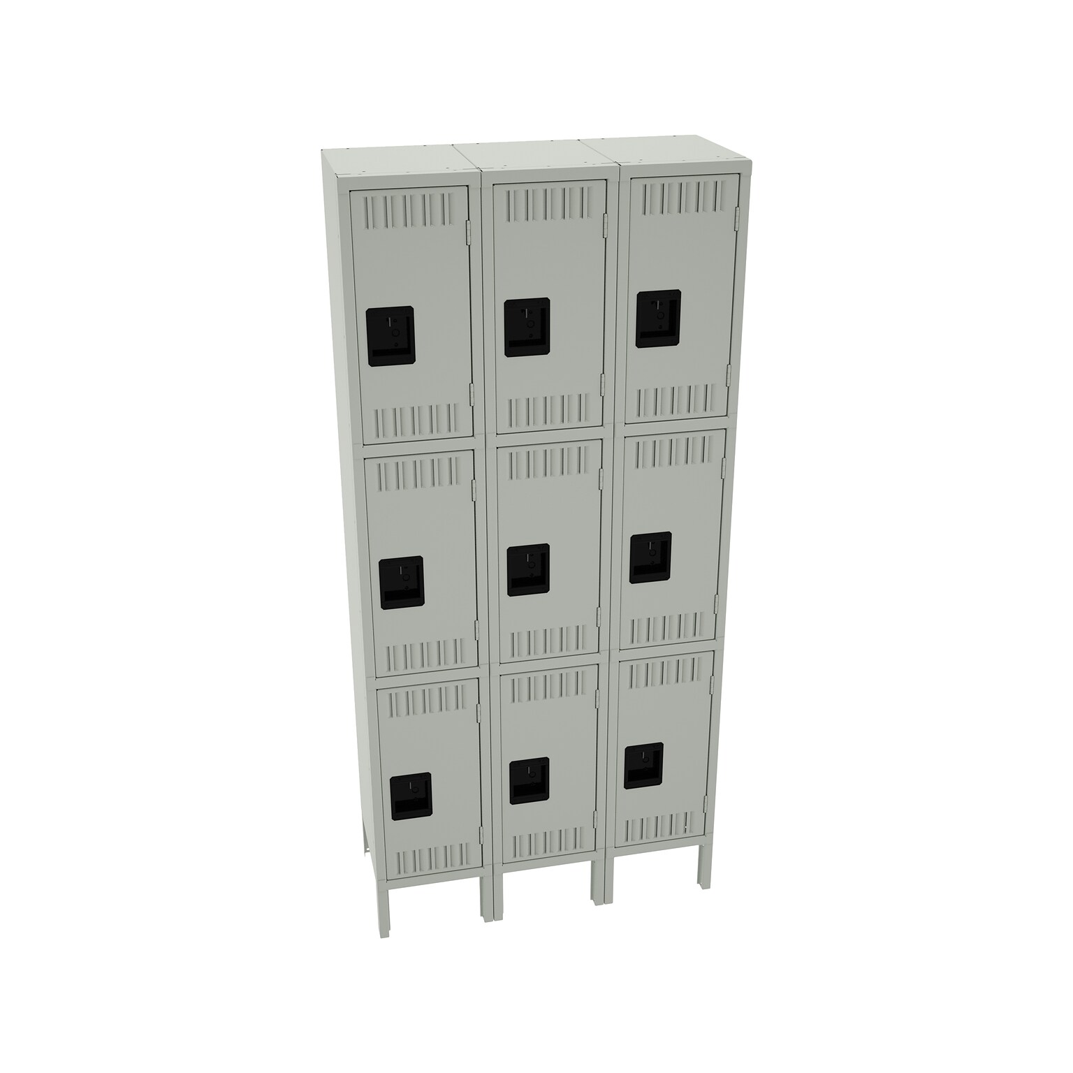 Tennsco 78 3-Tier Three Wide Light Gray Storage Locker (TTS-121224-3-LGY)