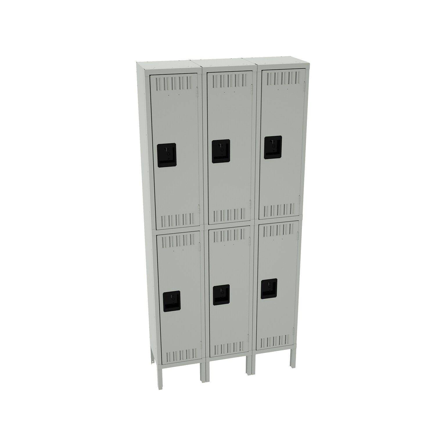 Tennsco 78 2-Tier Three Wide Light Gray Storage Locker (DTS-121236-3-LGY)