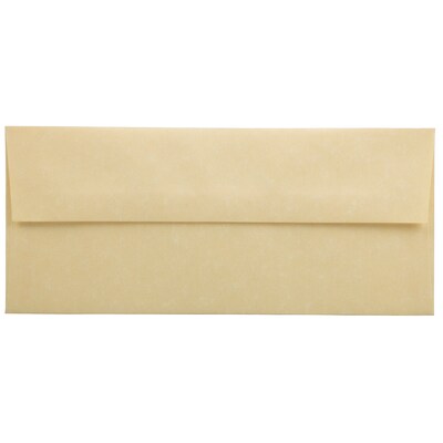 JAM Paper Open End #10 Booklet Envelope, 4 1/8 x 9 1/2, Antique Gold Parchment, 500/Pack (90090663