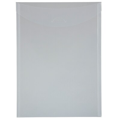 JAM Paper® Plastic Envelopes with Tuck Flap Closure, Letter Open End, 9.875 x 11.75, Clear, 12/Pack
