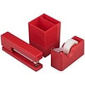 JAM Paper Desk Supplies Kit, Red, 3/Pack (337841RE)