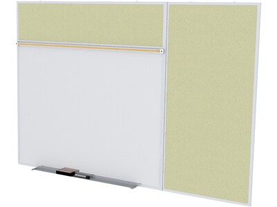 Ghent Smart-Pak Combo Series Style B Steel Dry-Erase Whiteboard, Aluminum Frame, 10 x 4 (SPC410B-V