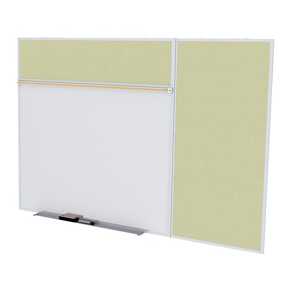 Ghent Smart-Pak Combo Series Style B Steel Dry-Erase Whiteboard, Aluminum Frame, 10 x 4 (SPC410B-V-181)