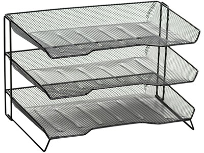 Rolodex Front Loading Letter Tray, Letter Size, Black Wire Mesh (1742325)