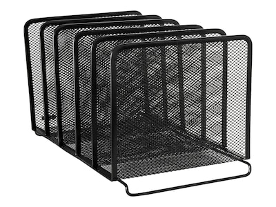 Rolodex 5-Compartment Wire Mesh File Organizer, Black (22141)