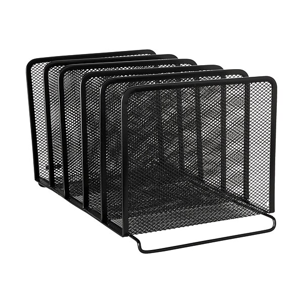 Rolodex 5-Compartment Wire Mesh File Organizer, Black (22141)