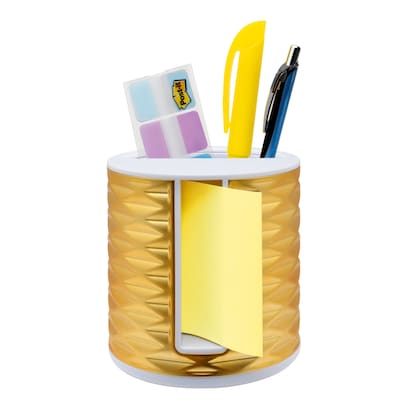 Post-it® Note Dispenser for 3" x 3" Notes, Gold/White (ABS330GOTB)