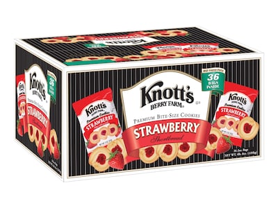 Knotts Berry Farm Premium Bite Size Strawberry Shortbread, 2 oz., 36/Carton (BIS59637)