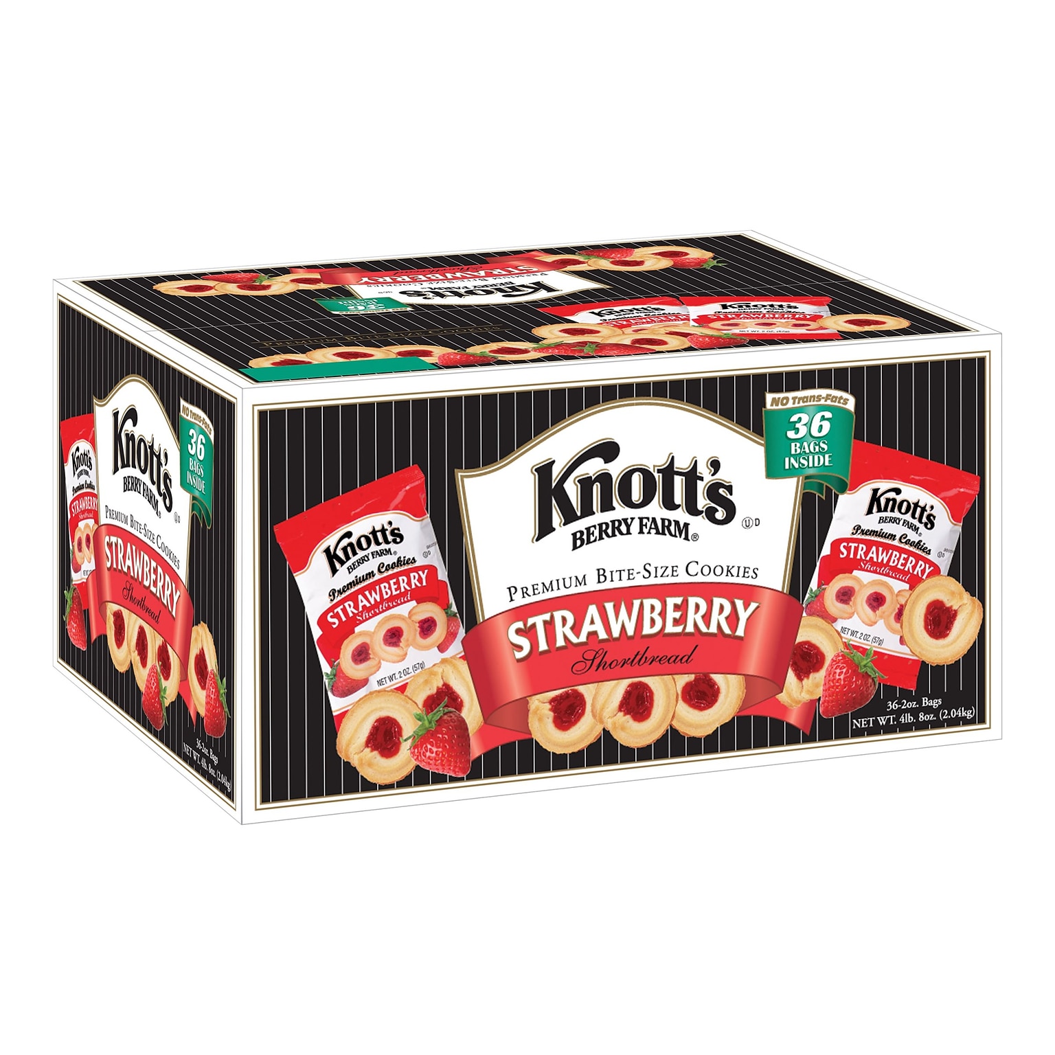 Knotts Berry Farm Premium Bite Size Strawberry Shortbread, 2 oz., 36/Carton (BIS59637)