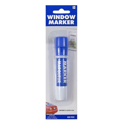 Marvy Uchida Washable Window Marker, Chisel Tip, Blue (5269WMBU)