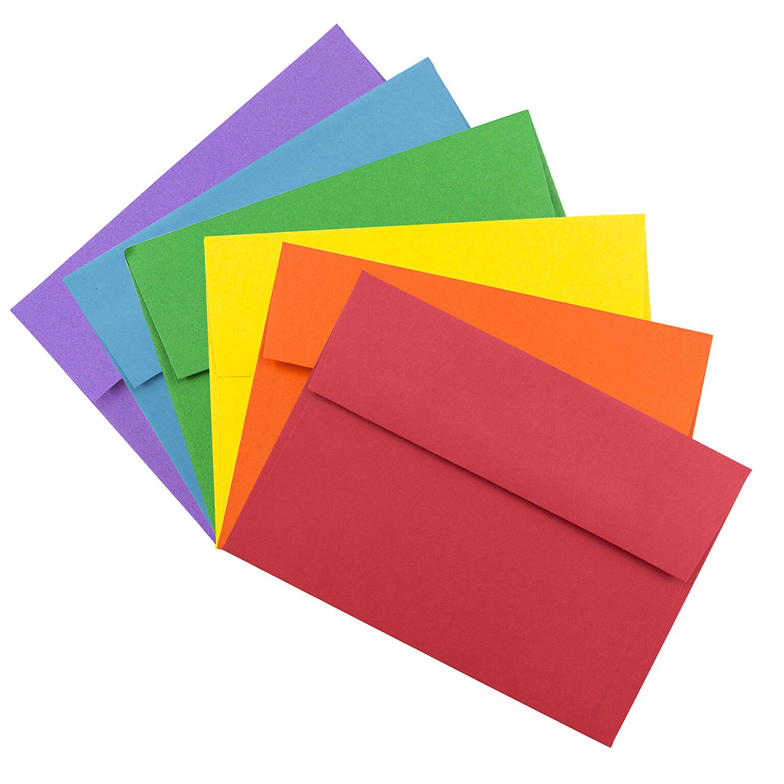 JAM Paper A7 Colored Invitation Envelopes, 5.25 x 7.25, Assorted Colors, 150/Pack (956A7BRORGVY)