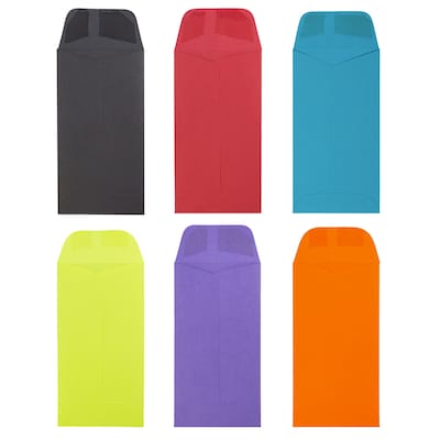 JAM Paper® #7 Business Colored Envelopes, 3.5 x 6.5, Assorted Colors, 150/Pack (1526727)