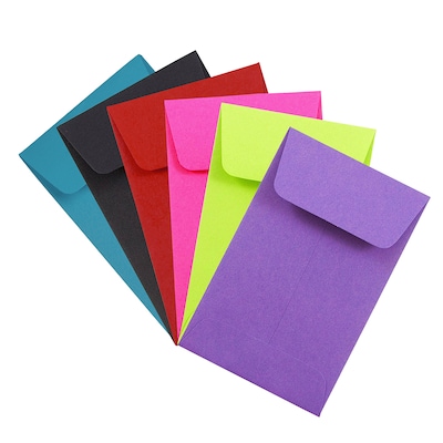 JAM Paper #1 Coin Envelope, 2 1/4 x 3 1/2, Assorted, 150/Pack (3523ASSRTD)