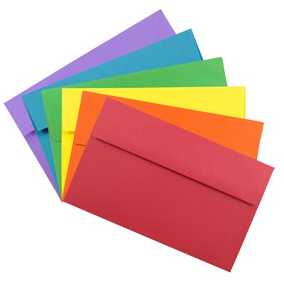 JAM Paper® A10 Colored Invitation Envelopes, 6 x 9.5, Assorted Colors, 150/Pack (956A10brogvy)