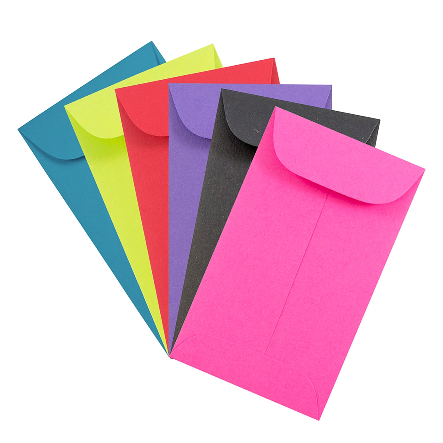 JAM Paper® #3 Coin Business Colored Envelopes, 2.5 x 4.25, Assorted Colors, 150/Pack (3567303assrt)