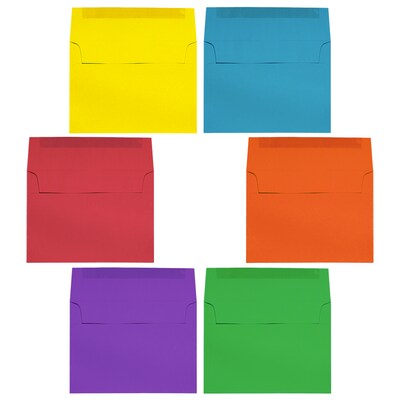 JAM Paper A7 Colored Invitation Envelopes, 5.25 x 7.25, Assorted Colors, 150/Pack (956A7BRORGVY)