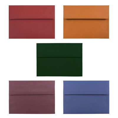 JAM Paper A7 Invitation Envelopes, 5.25 x 7.25, Assorted Colors, 125/Pack (6391A7DBGORB)