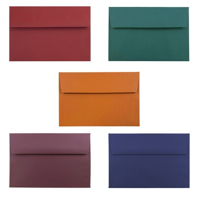 JAM Paper® A8 Invitation Envelopes, 5.5 x 8.125, Assorted Colors, 125/Pack (639A8BORTB)