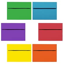 JAM Paper® A6 Colored Invitation Envelopes, 4.75 x 6.5, Assorted Colors, 150/Pack (67A6BRORGVB)